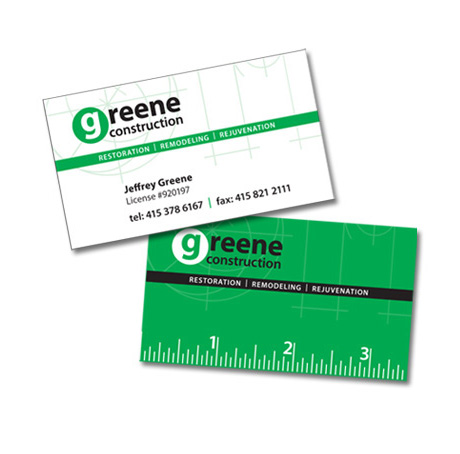 Greene Construction logo and business cards